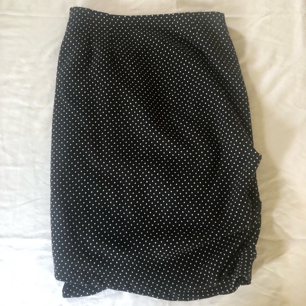 Eva Franco Black & White polka dot skirt wool & cotton blend USA made Size 4 - Picture 3 of 12